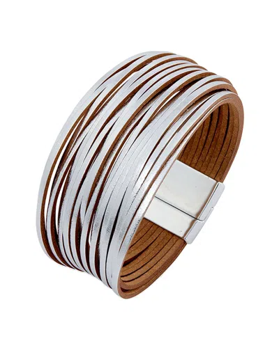 Savvy Cie Wide Bracelet In Metallic