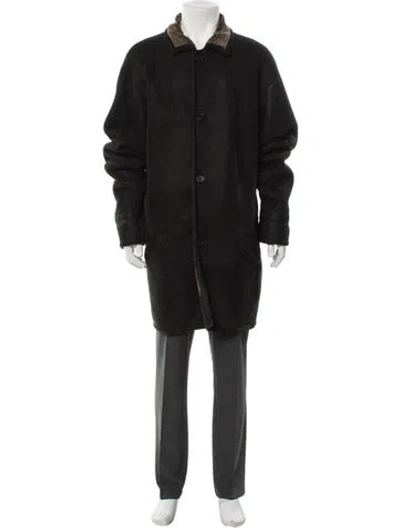 Pre-owned Sawyer Of Napa Shearling Parka In Black