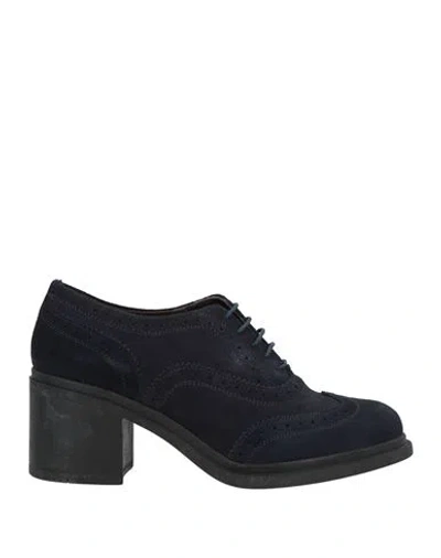Sax Woman Lace-up Shoes Midnight Blue Size 8 Soft Leather