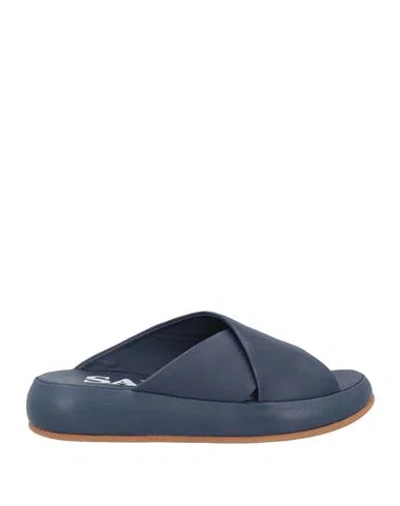Sax Woman Sandals Navy Size 8 Leather