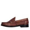 Saxone Man Loafers Tan Size 12 Calfskin In Marrone Scuri