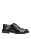Saxone Man Lace-up Shoes Black Size 8 Leather In Black