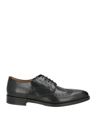 Saxone Man Lace-up Shoes Black Size 10 Leather