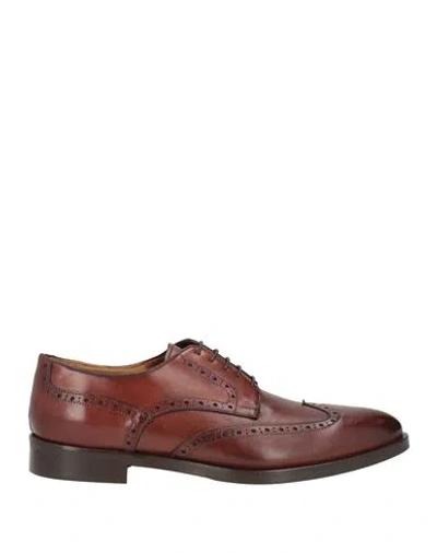 Saxone Man Lace-up Shoes Brown Size 10 Leather