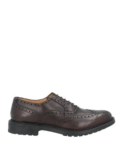 Saxone Man Lace-up Shoes Dark Brown Size 6.5 Leather