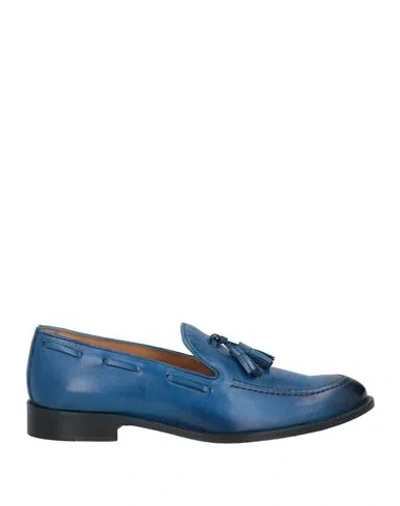 Saxone Man Loafers Blue Size 9 Leather