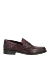 Saxone Man Loafers Deep Purple Size 6.5 Leather In Bordeaux