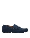 Saxone Man Loafers Navy Blue Size 7 Soft Leather In Navy Blue