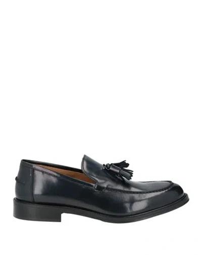 Saxone Man Loafers Navy Size 10 Leather In Blue