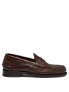 Saxone Of Scotland Arran Classic Brown Leather Loafers In Brown