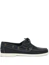 Saxone Of Scotland Contrast-stitching Boat Shoes In Blue
