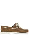 Saxone Of Scotland Contrast-stitching Boat Shoes In Brown