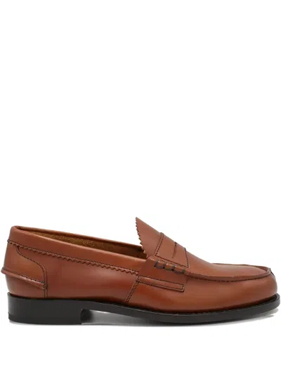 Saxone Of Scotland Penny Leather Loafers