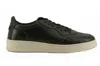 Saxone Of Scotland Black Leather Low Top Sneakers In Brown