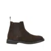 Saxone Suede Leather Chelsea Boots In Brown