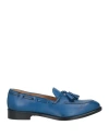 Saxone Woman Loafers Azure Size 7.5 Leather In Blue