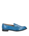 Saxone Woman Loafers Blue Size 8 Leather