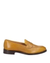 Saxone Woman Loafers Mustard Size 6 Leather In Yellow