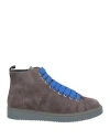 Saxone Woman Sneakers Grey Size 8 Leather In Grey
