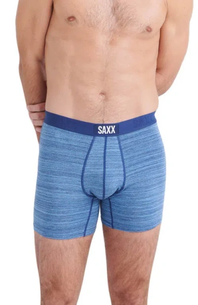 Saxx 2-pack Vibe Super Soft Slim Fit Boxer Briefs In Spacedye Heather/ Navy