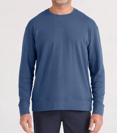 Saxx 3six Five Crew Sweatshirt In Washed Indigo In Blue