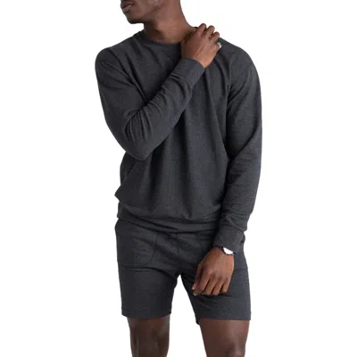 Saxx 3six Five Long Sleeve Crewneck Pajama Shirt In Black Heather