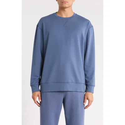 Saxx 3six Five Long Sleeve Crewneck Pajama Shirt In Washed Indigo