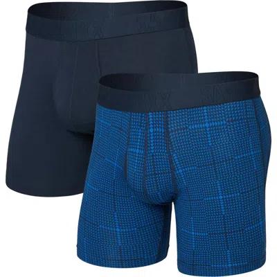 Saxx Assorted 2-pack Droptemp® Cooling Cotton Boxer Briefs In Blue