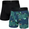 Saxx Assorted 2-pack Droptemp® Cooling Cotton Boxer Briefs In Buzzcut/black