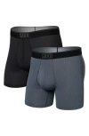 Saxx Assorted 2-pack Quest Quick Dry Mesh Slim Fit Boxer Briefs In Black