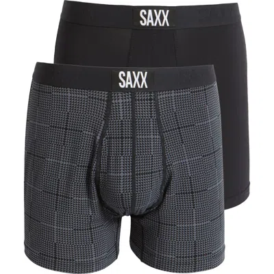 Saxx Assorted 2-pack Ultra Super Soft Boxer Briefs In Black