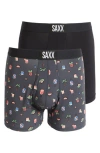 Saxx Assorted 2-pack Ultra Super Soft Boxer Briefs In Black