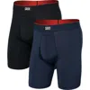 Saxx Assorted 2-pack Multi-sport Mesh Long Boxer Briefs In Navy/back
