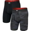 Saxx Assorted 2-pack Multi-sport Mesh Long Boxer Briefs In Black
