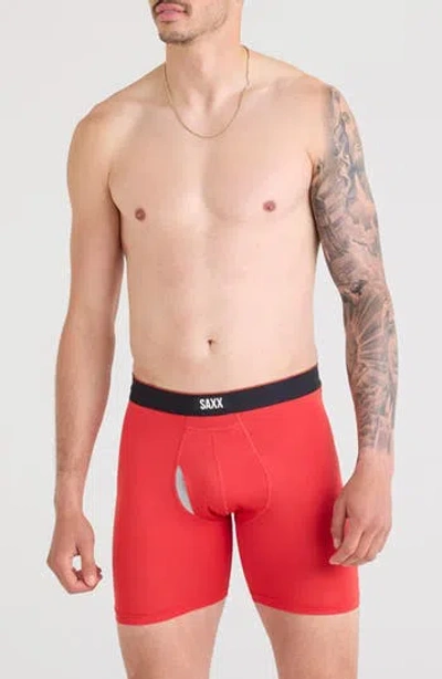 Saxx Assorted 2-pack Multi-sport Mesh Performance Boxer Briefs In Sunset Red/ Black