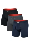 Saxx Assorted 3-pack Multi-sport Mesh Performance Boxer Briefs In Multi