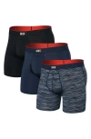 Saxx Assorted 3-pack Multisport Performance Mesh Boxer Briefs In Wavelength/ Navy/ Black