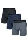 Saxx Assorted 3-pack Quest Quick Dry Mesh Slim Fit Boxer Briefs In Black