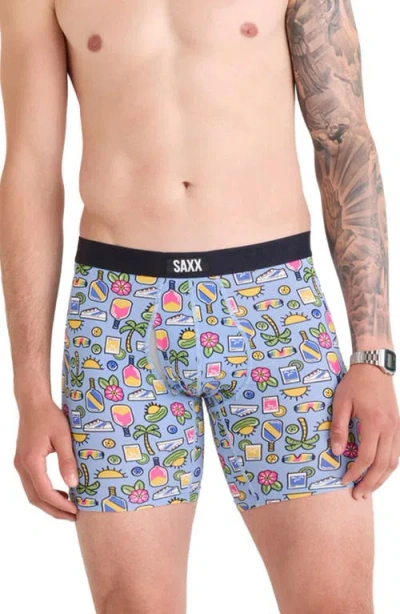 Saxx Assorted 3-pack Ultra Super Soft Boxer Briefs In Pickleball Paradise-blue