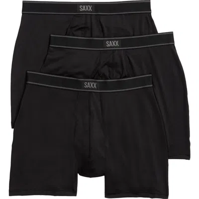 Saxx Assorted 3-pack Daytripper Comfort Stretch Boxer Briefs In Black