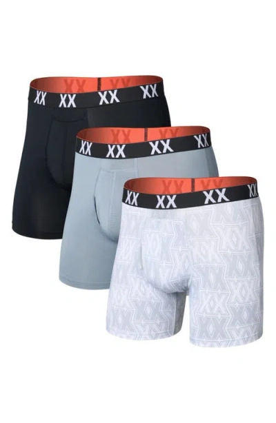 Saxx Assorted 3-pack Multi-sport Mesh Performance Boxer Briefs In Xxcellence/twnds/blk