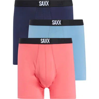 Saxx Assorted 3-pack Vibe Super Soft Slim Fit Boxer Briefs In Multi