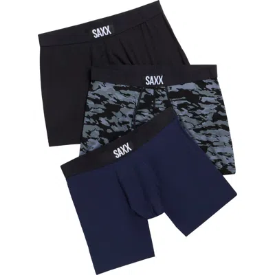 Saxx Assorted 3-pack Vibe Super Soft Slim Fit Boxer Briefs In Multi