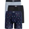 Saxx Assorted 3-pack Vibe Xtra Super Soft Boxer Briefs In Blue