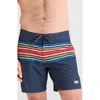 Saxx Betawave 2in1 Boardie Swim Boardshort With Liner In Horizon Stripe Maritime