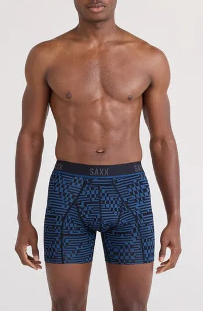 Saxx Blackout Boxer Briefs In Maze Camo-navy Dawn