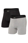 Saxx Daytripper 2-pack Boxer Briefs In Black/grey Heather