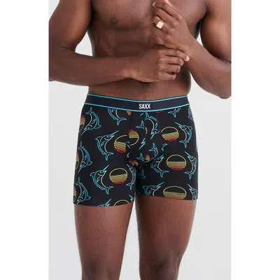 Saxx Men's Daytripper Sunset Crest Relaxed Fit Boxer Briefs In Sunset Crest- Black