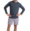 Saxx Drop Temp All Day Cool Long Sleeve Crew Shirt In Turbulence Heather In Multi