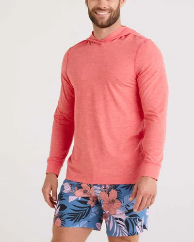 Saxx Drop Temp All Day Cooling Hoodie In Coral Red Heather In Pink